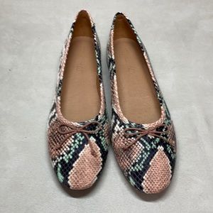Adelle Ballet Flat in Snake Embossed Leather